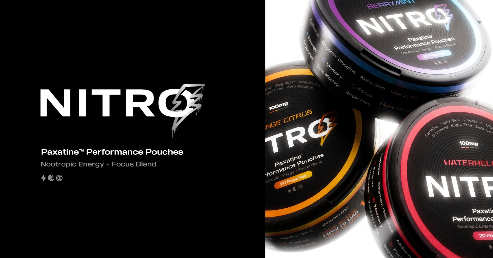 Nitro Pouch — Caffeine Nootropic Pouches for Focus